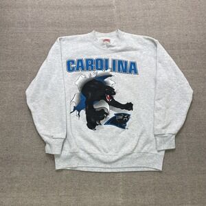 Vintage Carolina Panthers sweatshirt mens Large Gray 1990s nutmeg USA NFL
